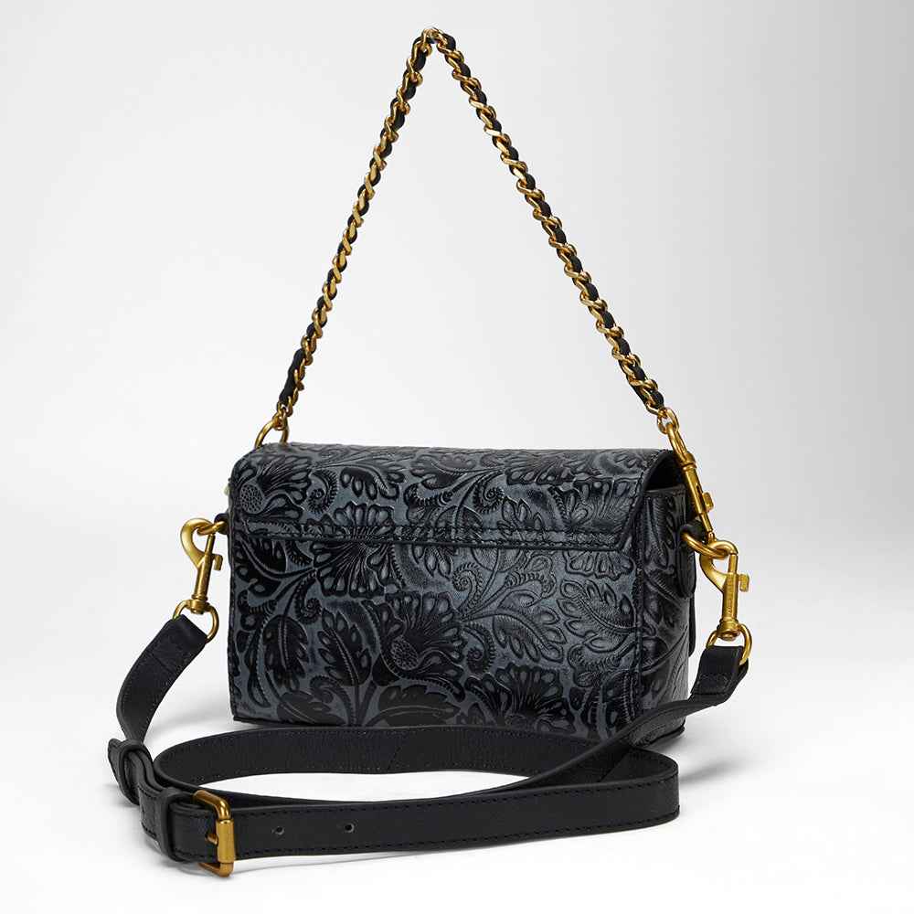 Loyal West SAVI MINI BAG IN  CALF LEATHER - BLACK