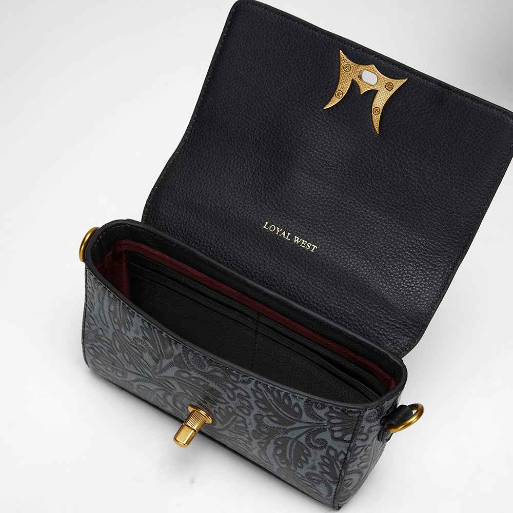 Loyal West SAVI MINI BAG IN  CALF LEATHER - BLACK