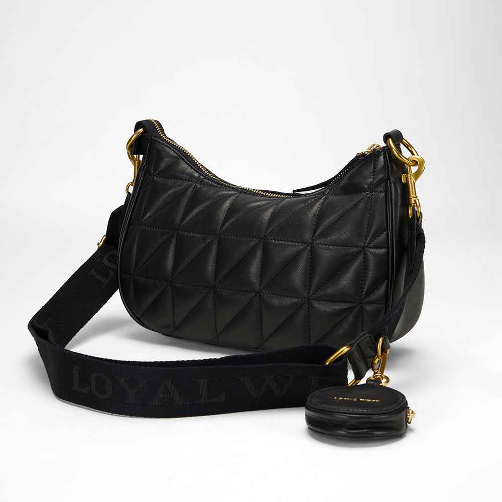 Loyal West JOE QUILTED NAPPA LEATHER BAG-BLACK