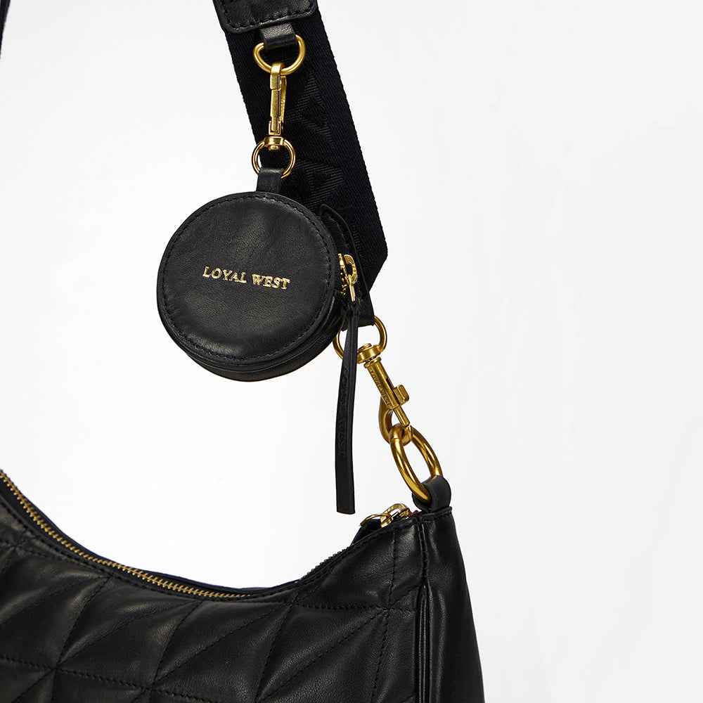 Loyal West JOE QUILTED NAPPA LEATHER BAG-BLACK