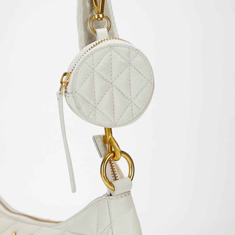 Loyal West JOE QUILTED NAPPA LEATHER BAG-WHITE