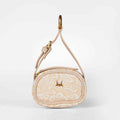 Loyal West SOPHIA MICRO BAG CHARM IN HAND FINISHED EMBOSSED LEATHER - WHITE