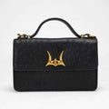 Loyal West VALENCIA OSTRICH LEATHER BAG - BLACK