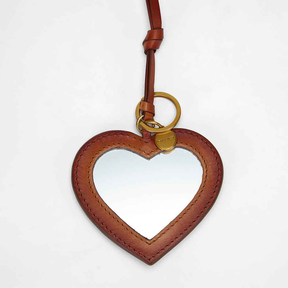 Loyal West HEART SHAPE BAG CHARM IN HANDTOOLED LEATHER