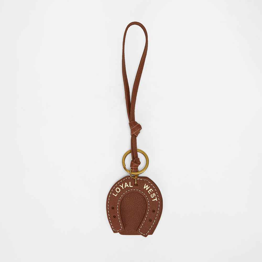 Loyal West HORSE SHOE BAG CHARM IN CALF LEATHER - TAN