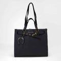 Loyal West STANDARD MEDIUM TOTE BAG IN CALFSKIN - BLACK