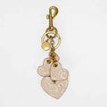 Loyal West HEART SHAPE KEYCHAIN IN HAND FINISHED EMBOSSED LEATHER - WHITE