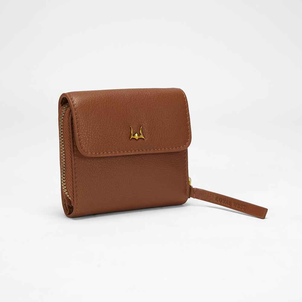 Loyal West SOPHIA CARD HOLDER IN BROWN LEATHER CALFSKIN