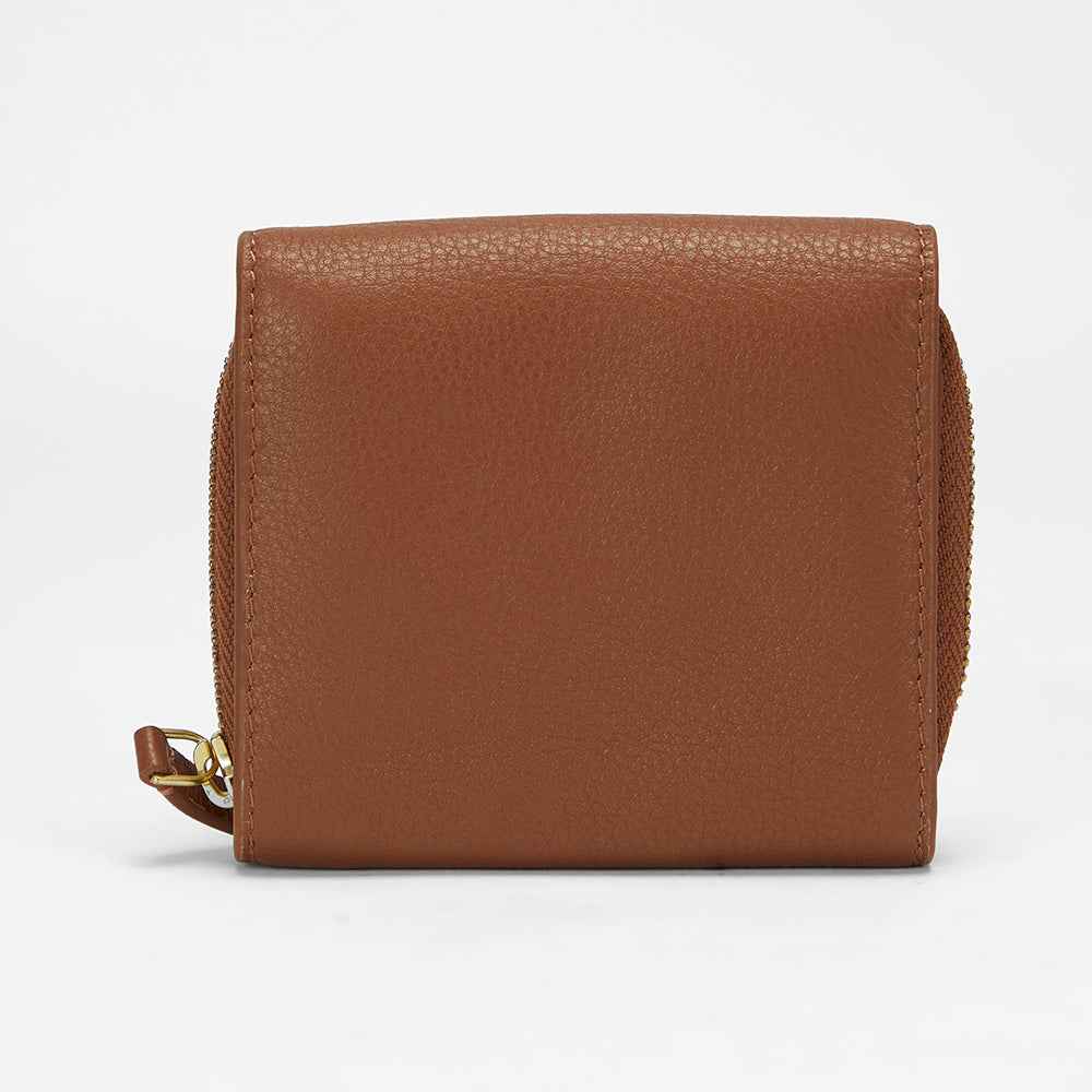 Loyal West SOPHIA CARD HOLDER IN BROWN LEATHER CALFSKIN