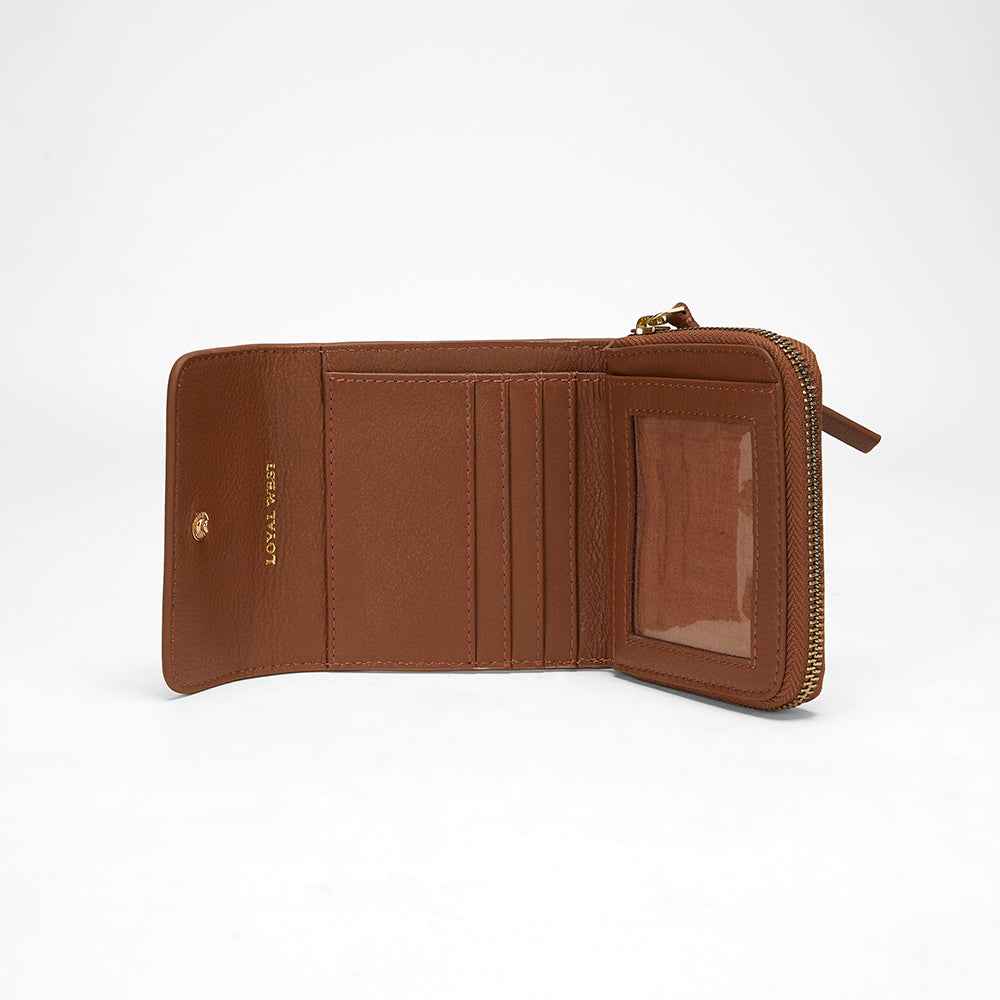 Loyal West SOPHIA CARD HOLDER IN BROWN LEATHER CALFSKIN