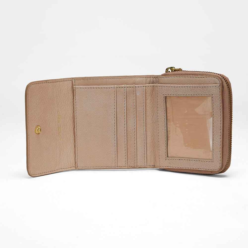 Loyal West SOPHIA CARD HOLDER IN HAND FINISHED EMBOSSED LEATHER - WHITE