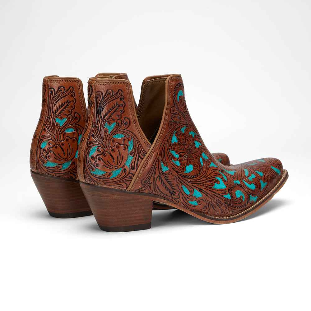 Loyal West X Myra Handtooled Booties - Turquoise