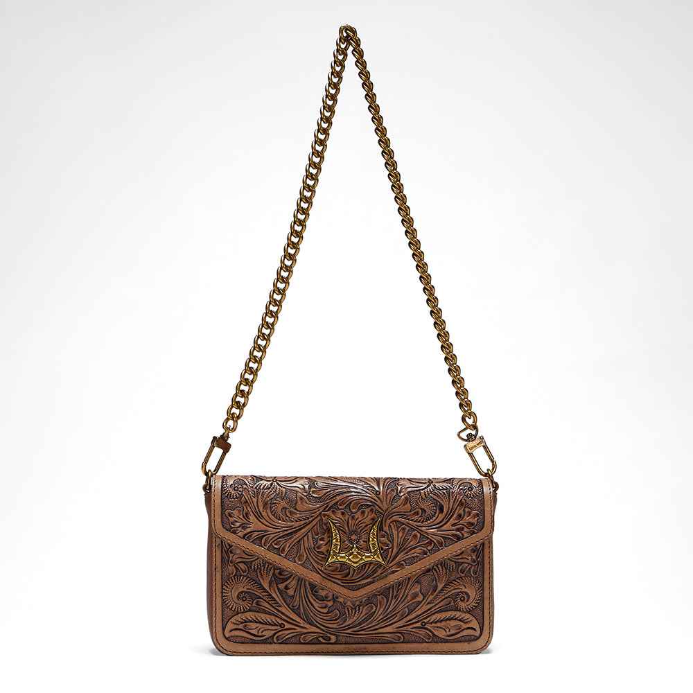 Loyal West The LW On The Go Mini Chain Bag- In Handtooled Leather