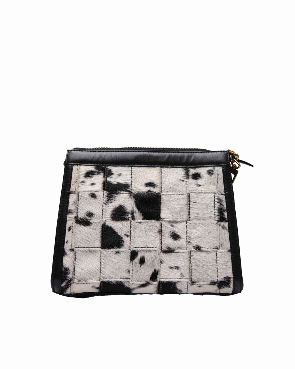 Loyal West SCRAPPY MEDIUM CHAIN BAG IN COWHIDE AND BLACK CALFSKIN