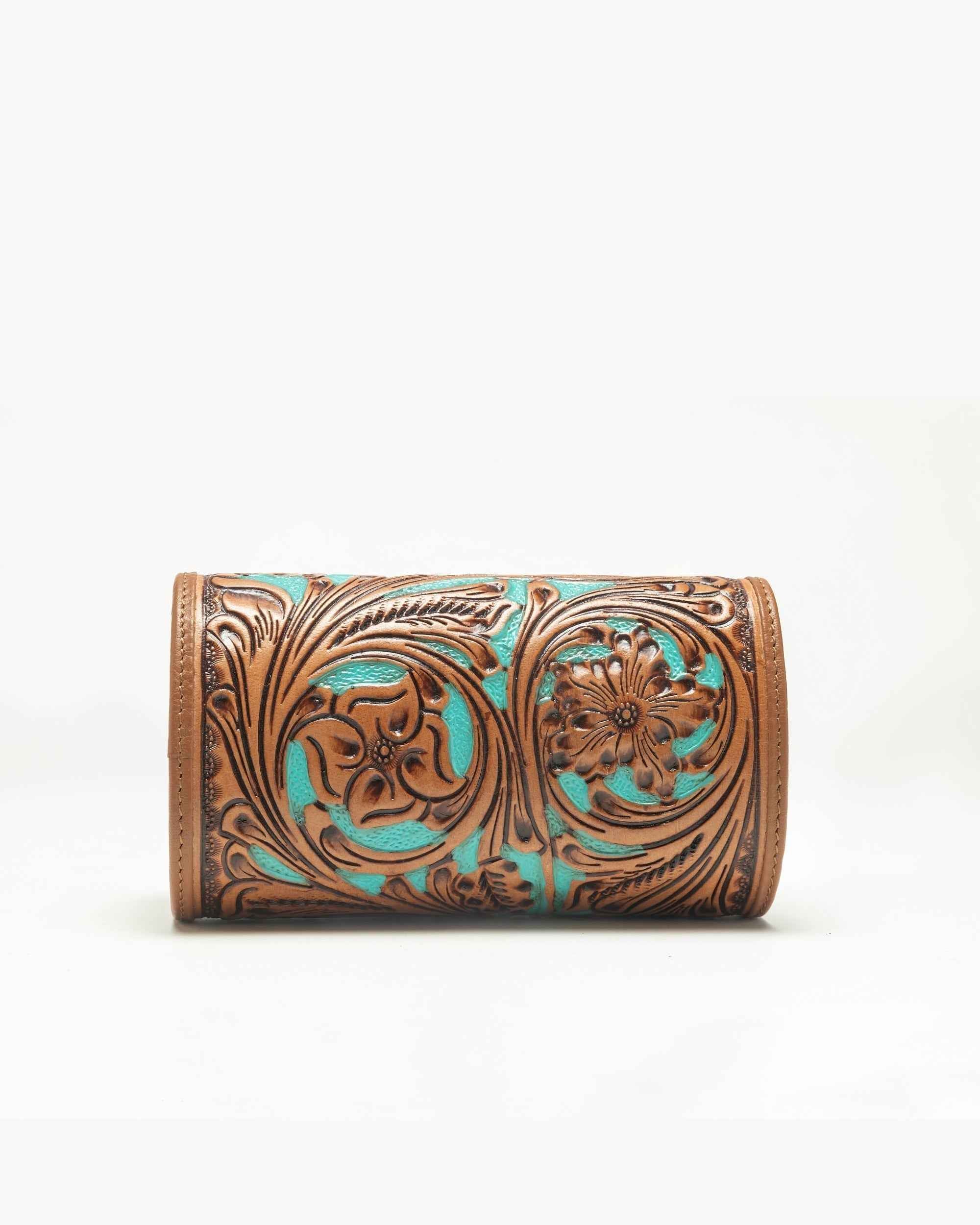 Loyal West Canyon Jewellery Case Handtooled Leather - Whiskey & Water