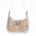 Loyal West DANNIA MEDIUM PURSE - IVORY DUST  HANDTOOLED LEATHER AND CALFSKIN
