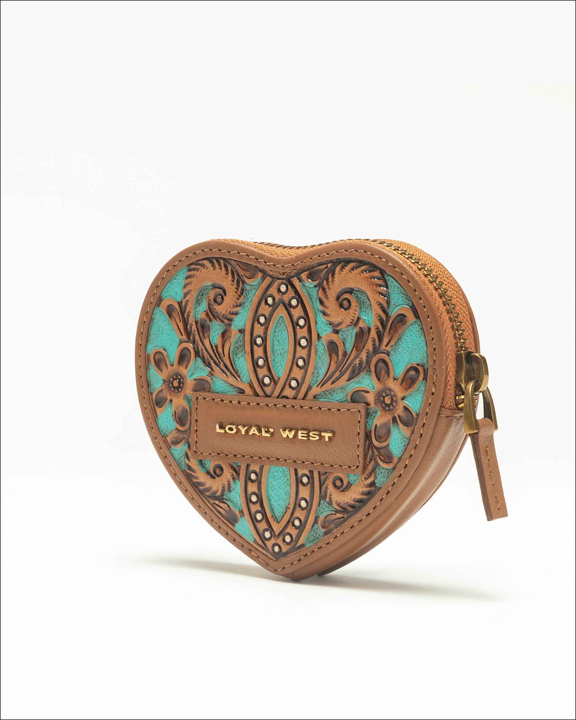 Loyal West Cupid Coin Pouch Handtooled Leather - Whiskey & Water