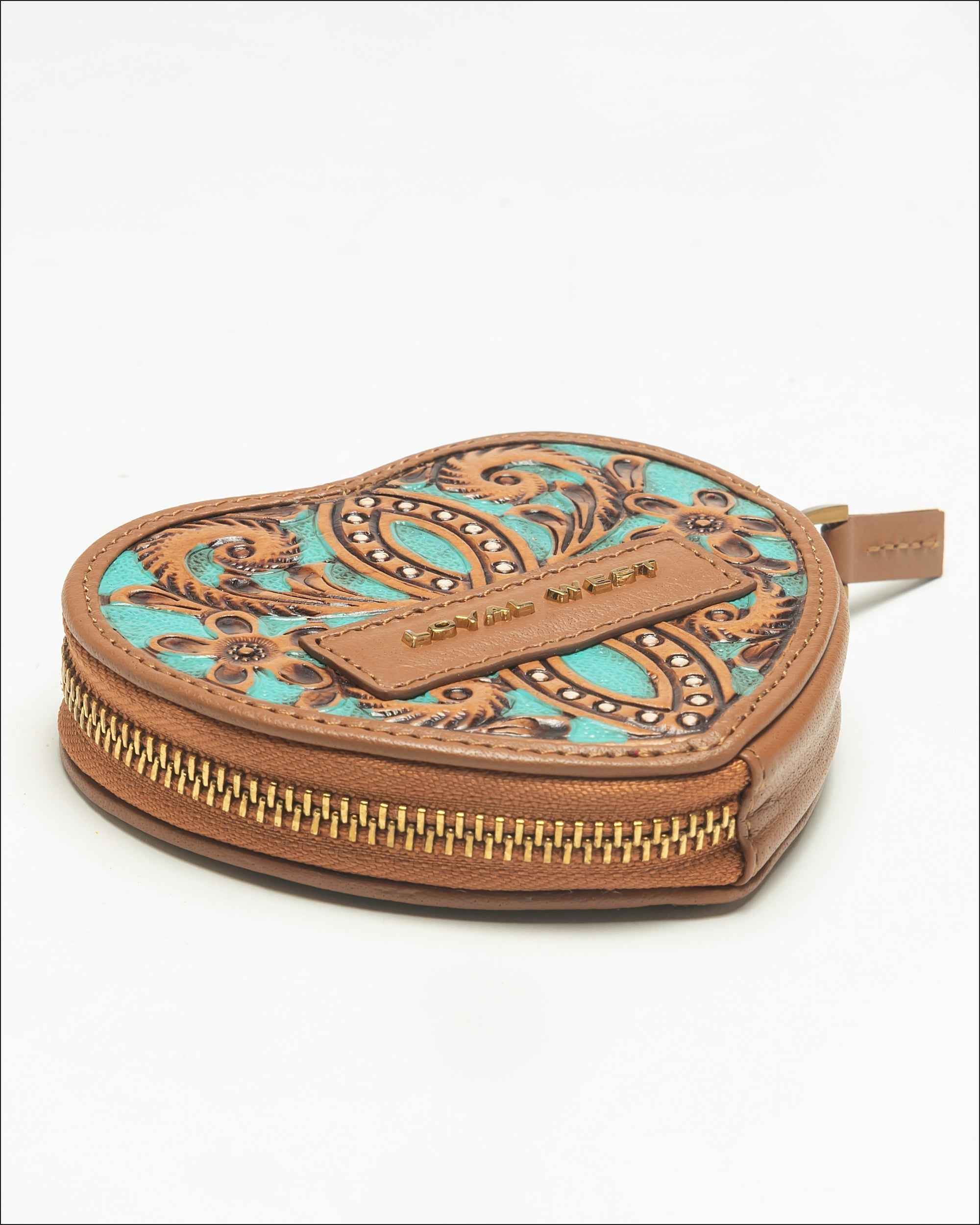 Loyal West Cupid Coin Pouch Handtooled Leather - Whiskey & Water