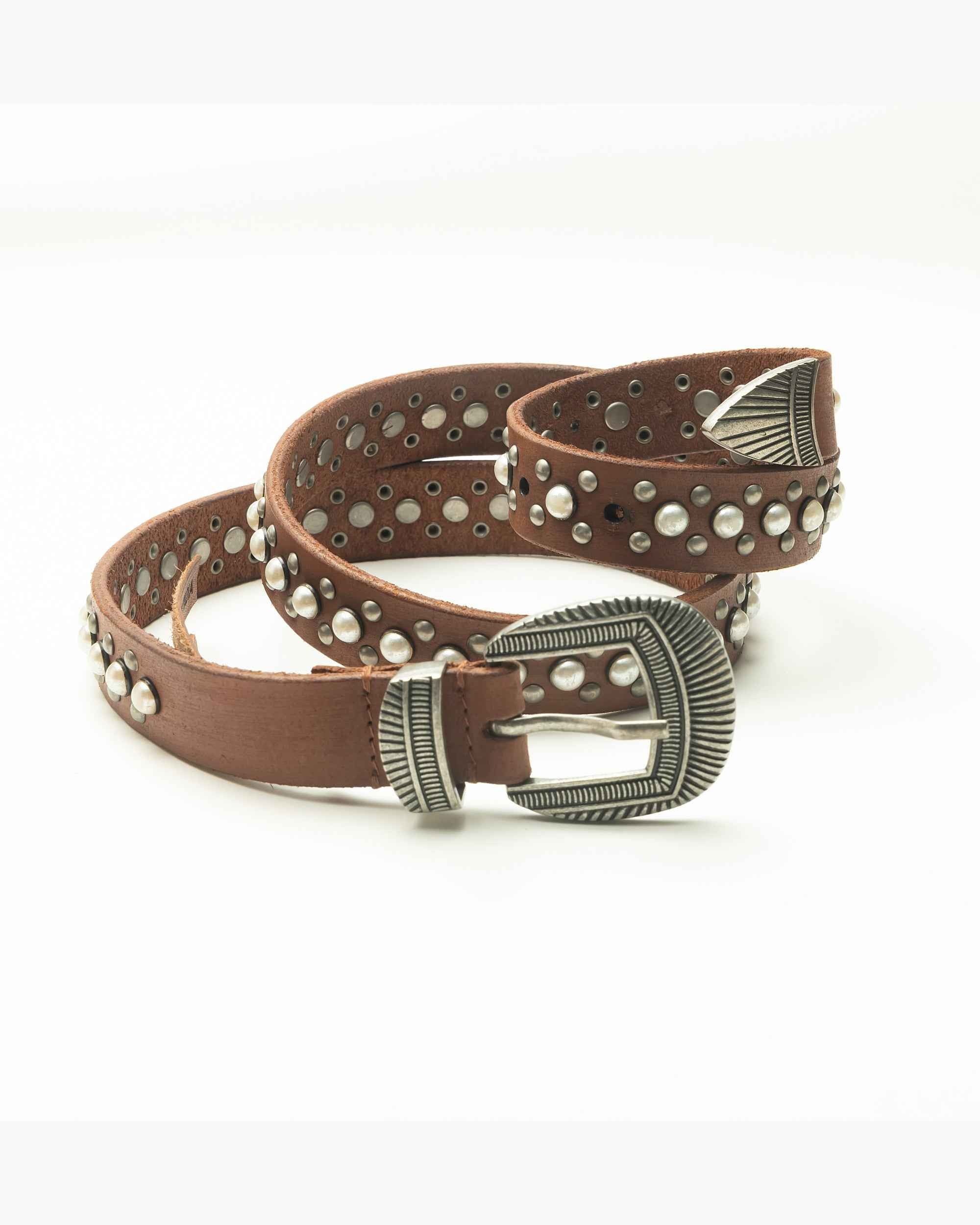 Loyal West Midnight Ranger Leather Belt In Calfskin - Saddle Brown