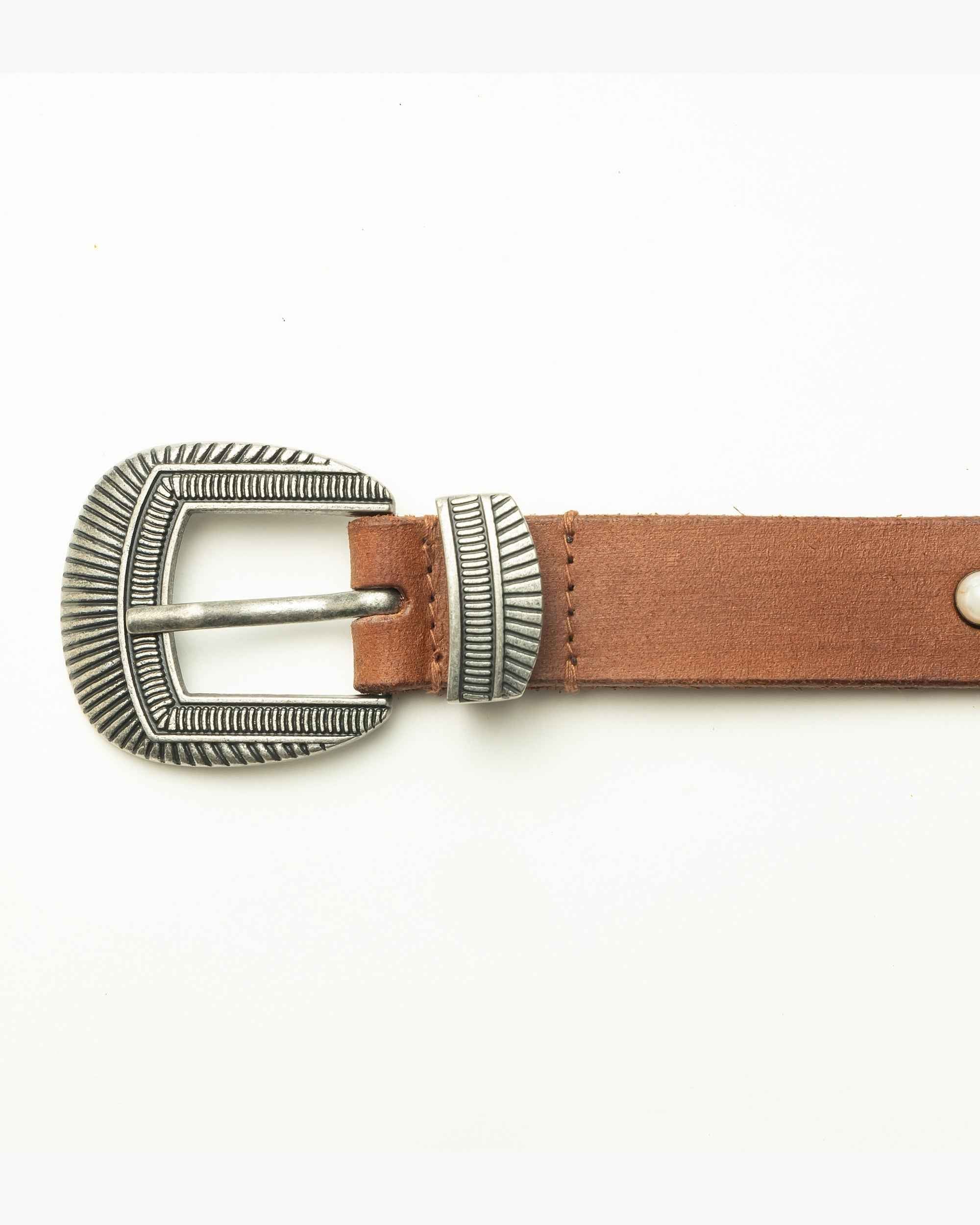 Loyal West Midnight Ranger Leather Belt In Calfskin - Saddle Brown