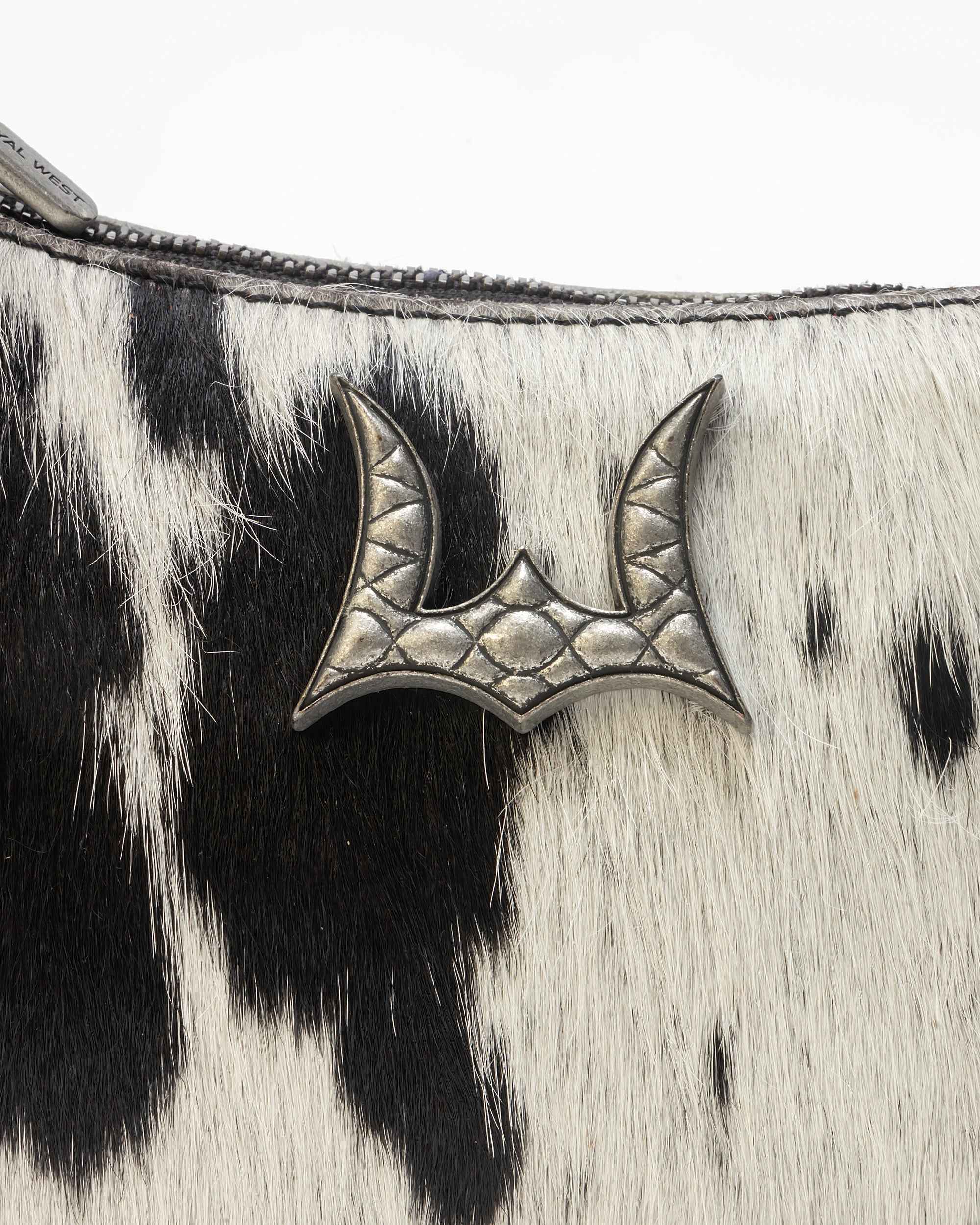 Dannia Medium Purse In Black & White Cowhide