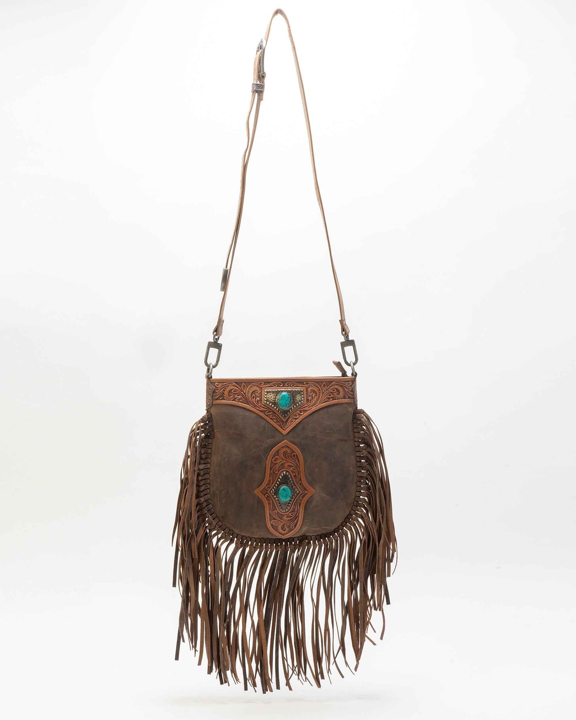 Mojave Tassle Bag In Brunette Leather