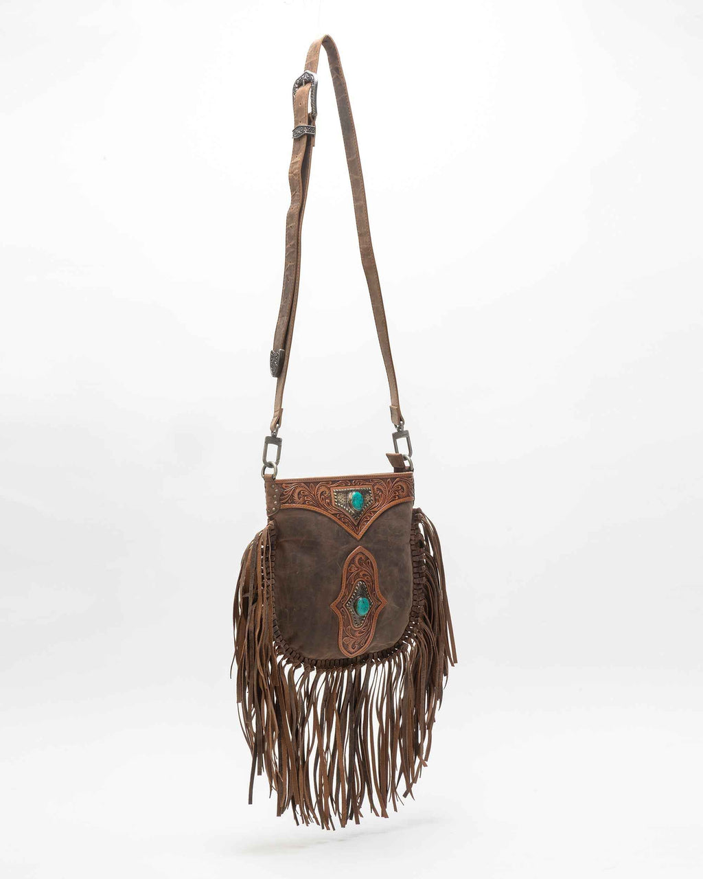 Mojave Tassle Bag In Brunette Leather