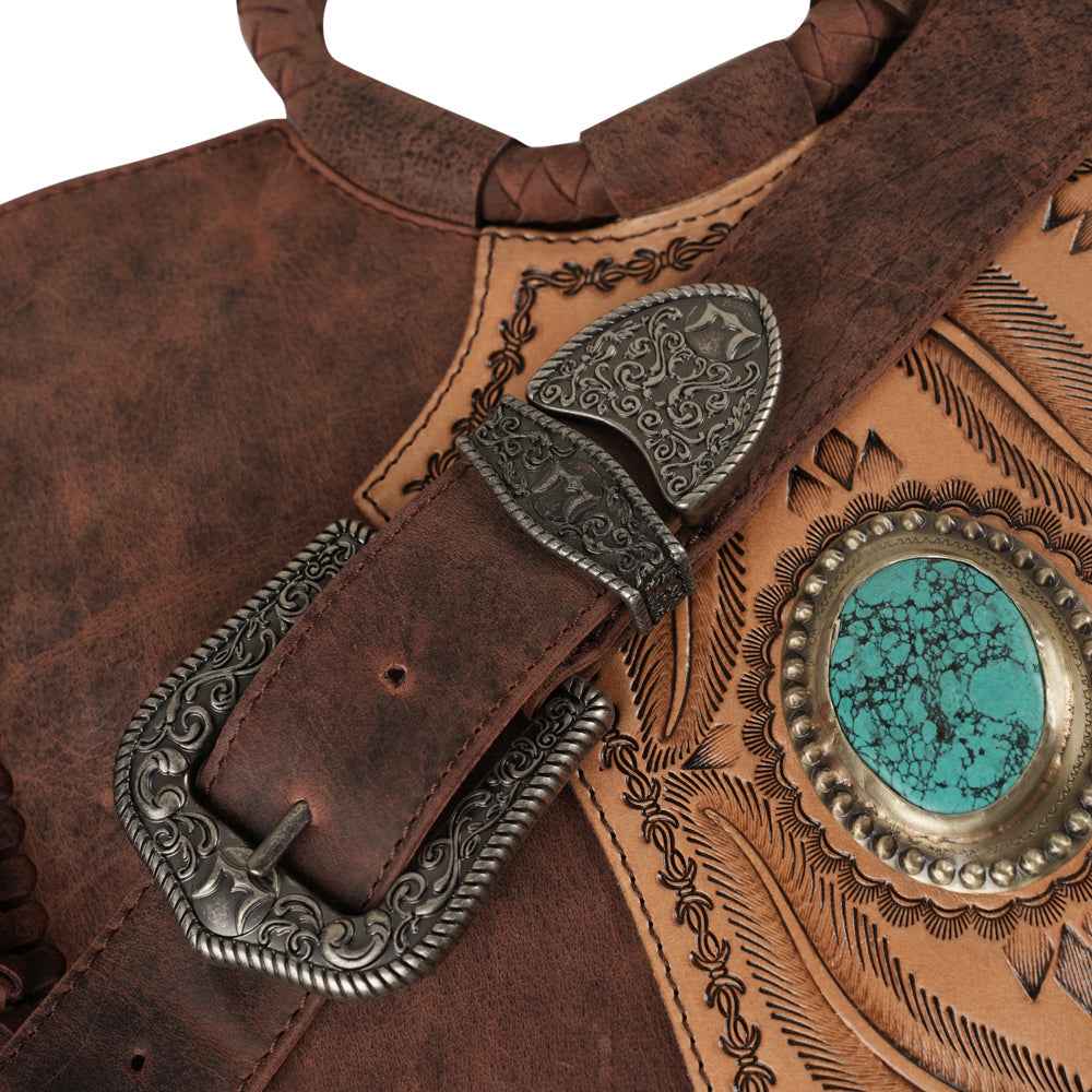 Sedona Tassle Bag - Oiled Ruby Leather