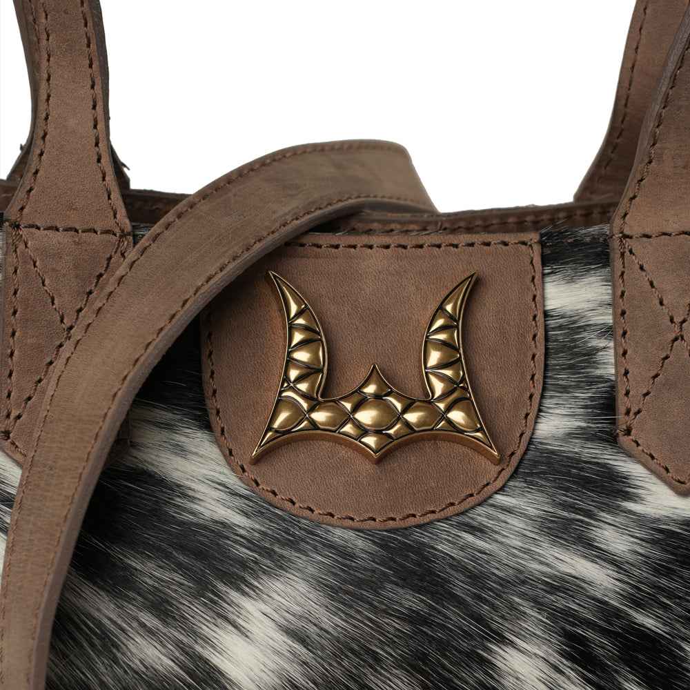 Dakota Medium CrossBody - Black & White Cowhide