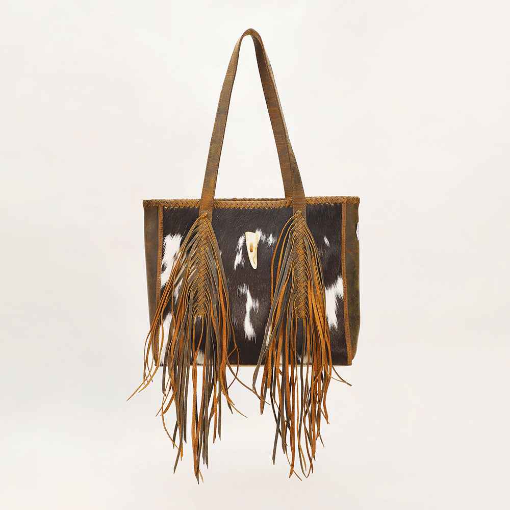 Loyal West Hide And Fringe Medium Cowhide Purse