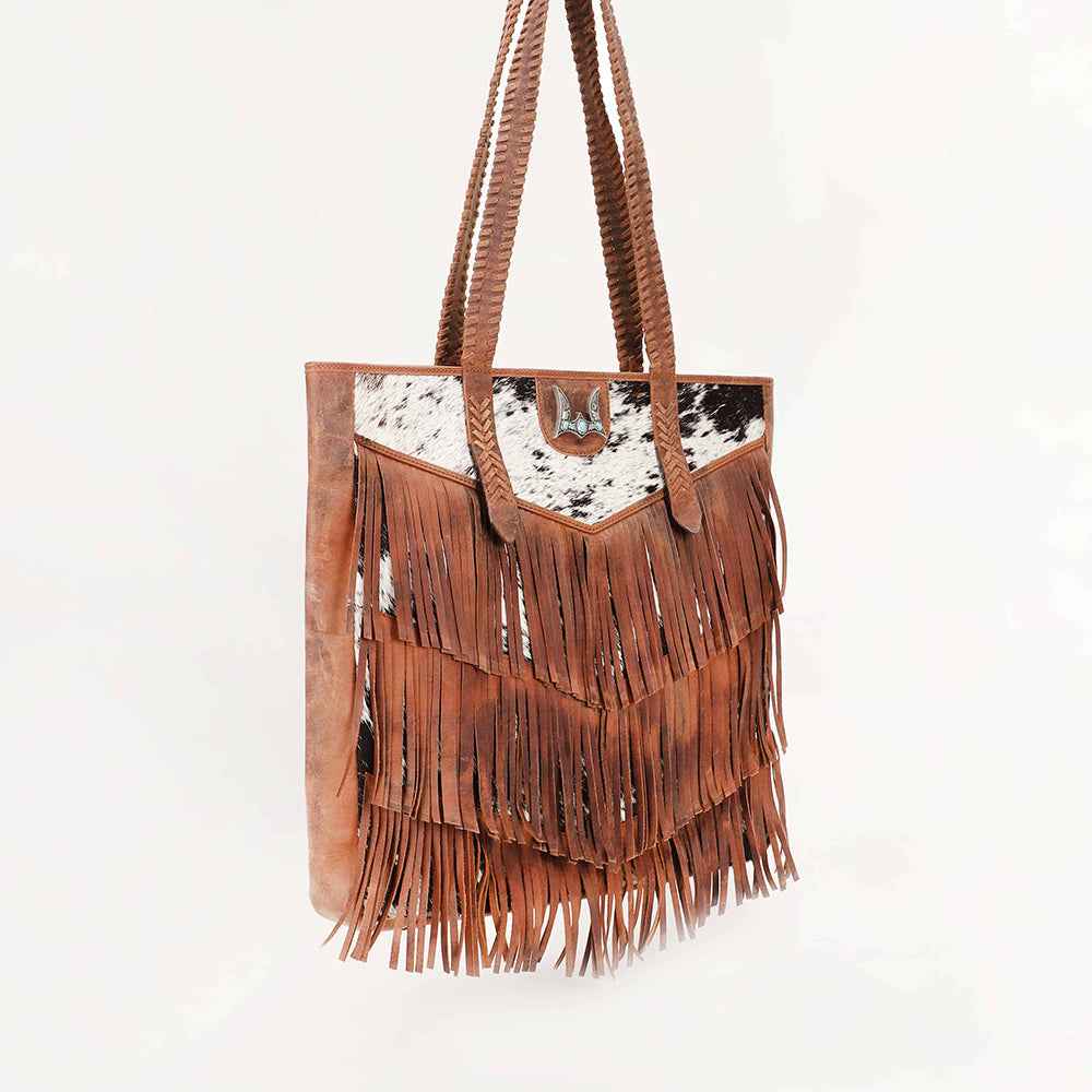Loyal West Hide And Fringe Large Cowhide Purse