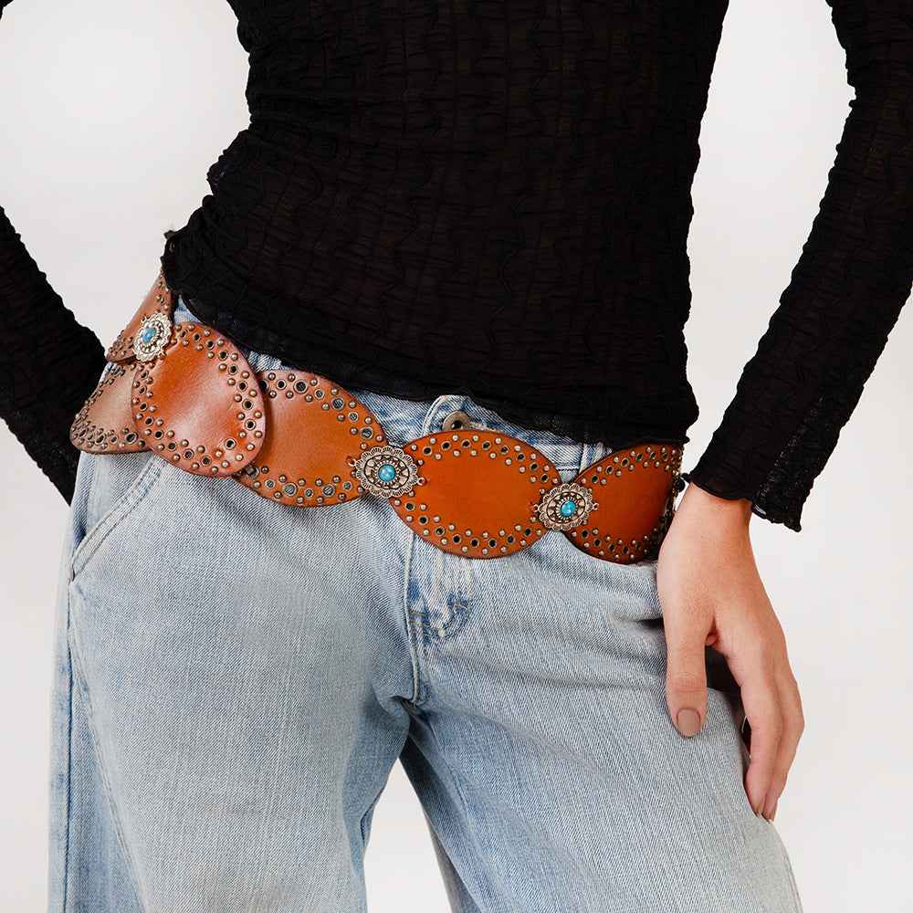 Loyal West Alta Buena Leather Belt In Calfskin