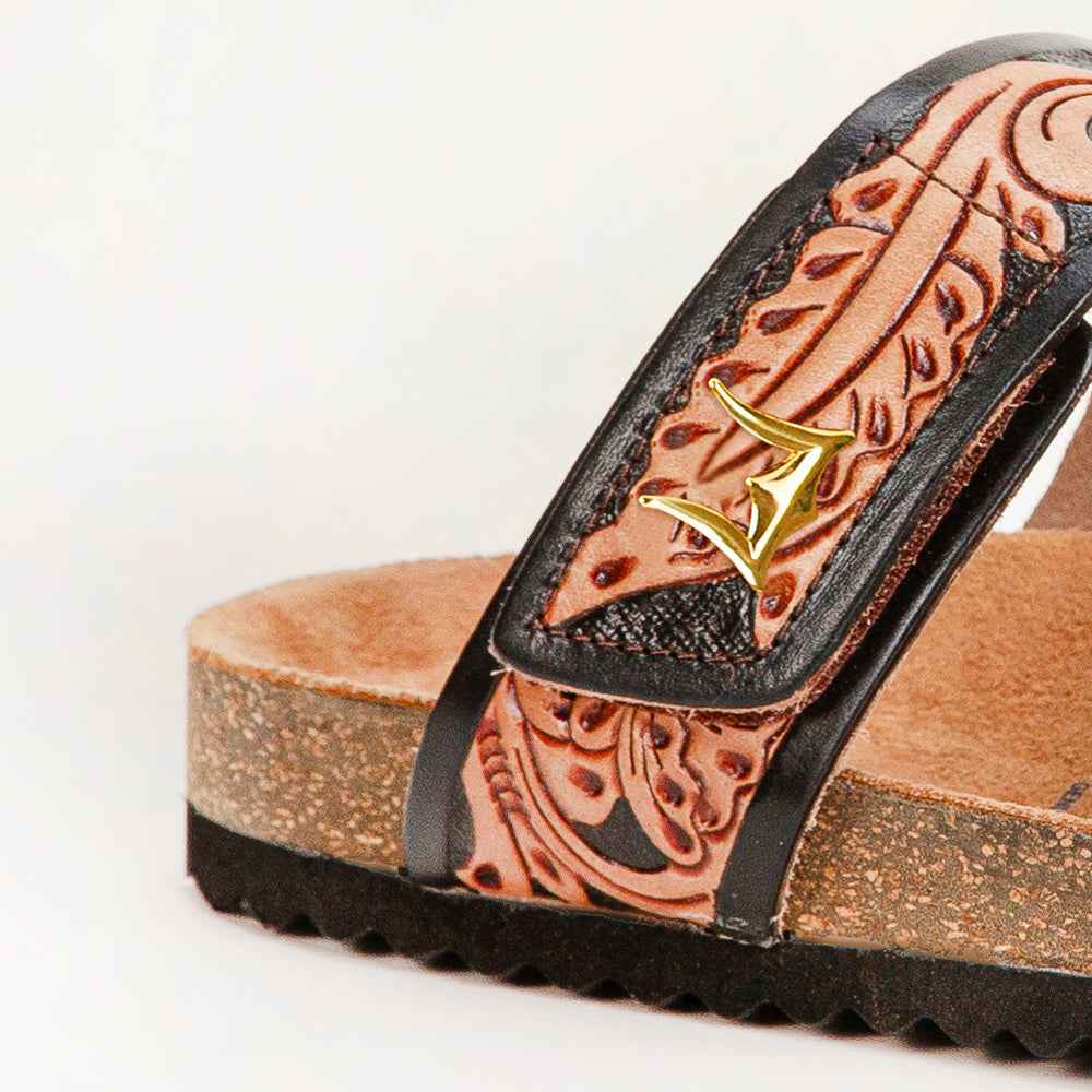 Loyal West Deen Canyon Sandals - Handtooled Leather
