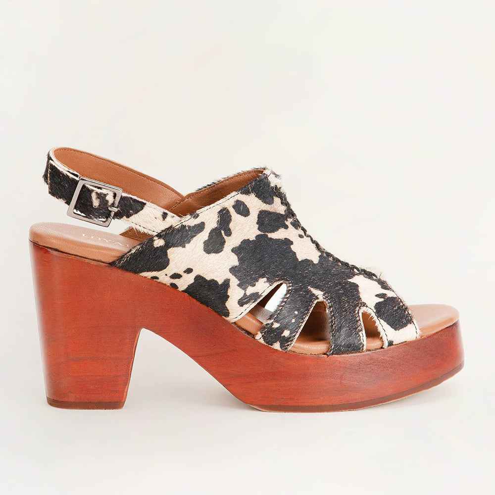 Loyal West Dana sandals - Black And White Cowhide