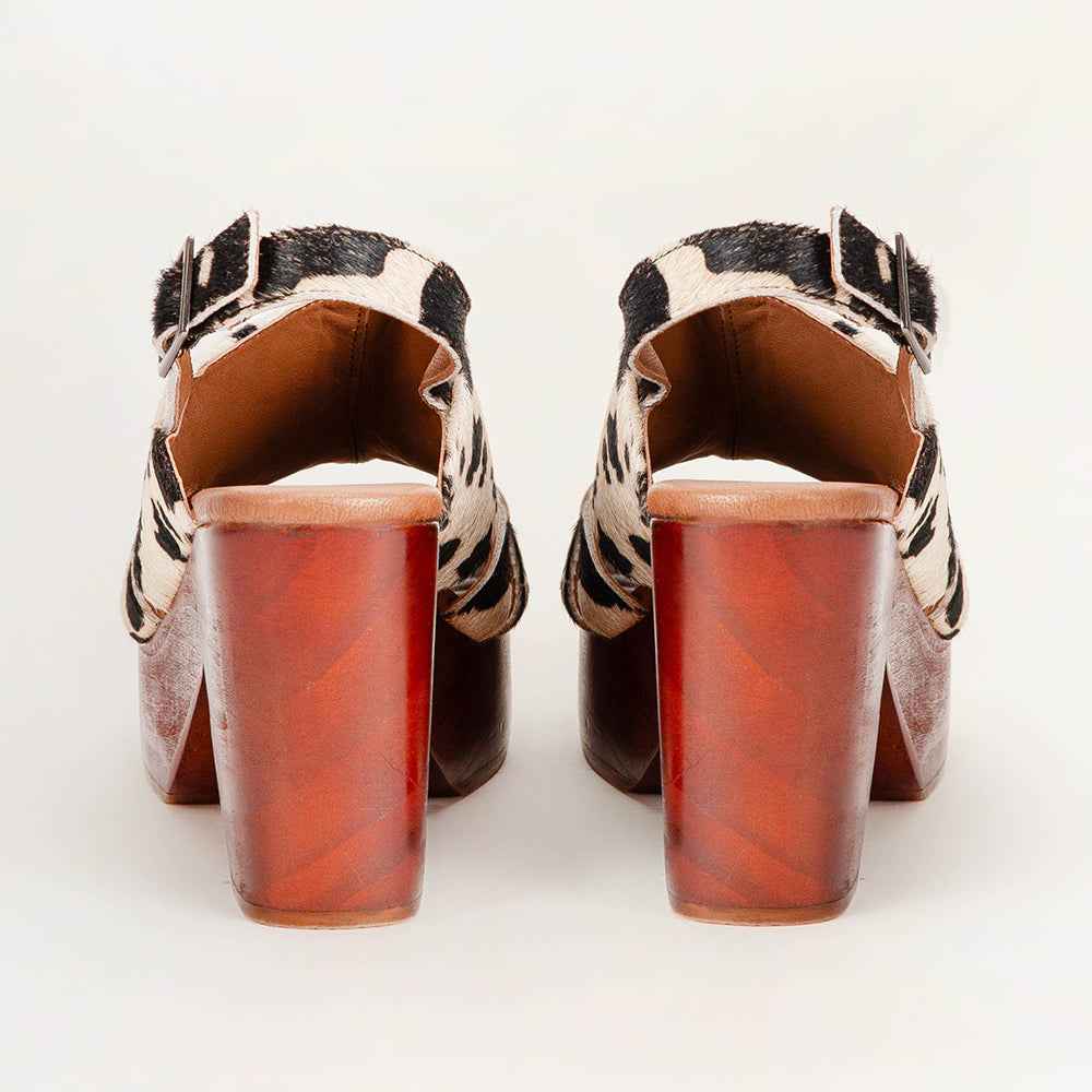 Loyal West Dana sandals - Black And White Cowhide