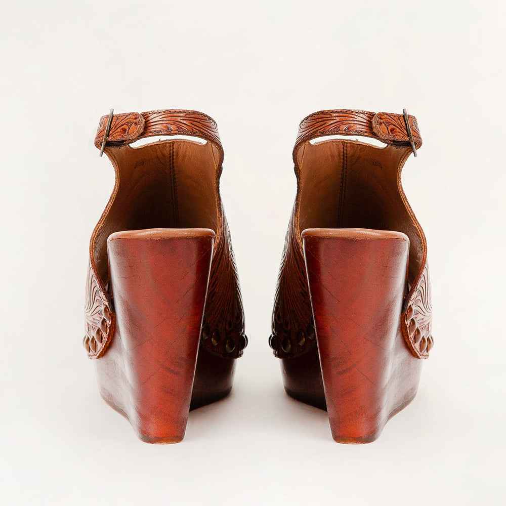 Loyal West Amelia Sandals Handtooled Leather