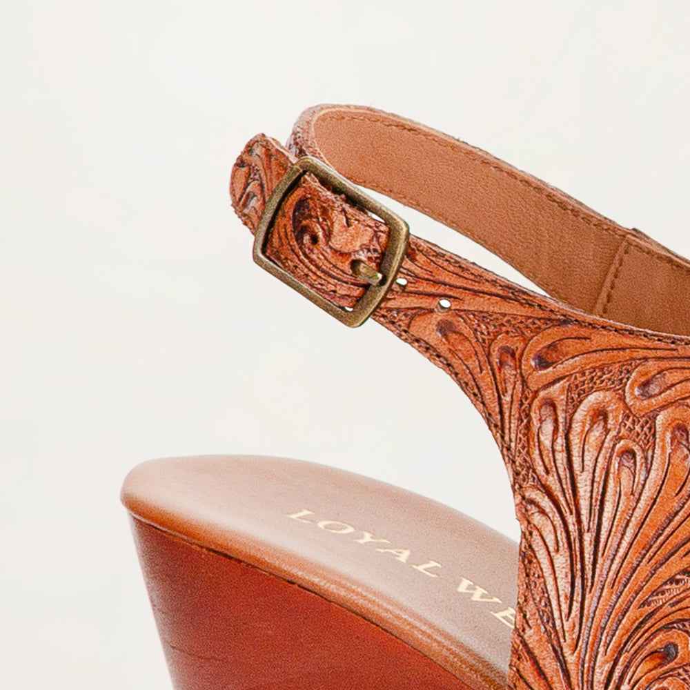 Loyal West Amelia Sandals Handtooled Leather