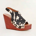 Loyal West Amelia Sandals Black And White Cowhide