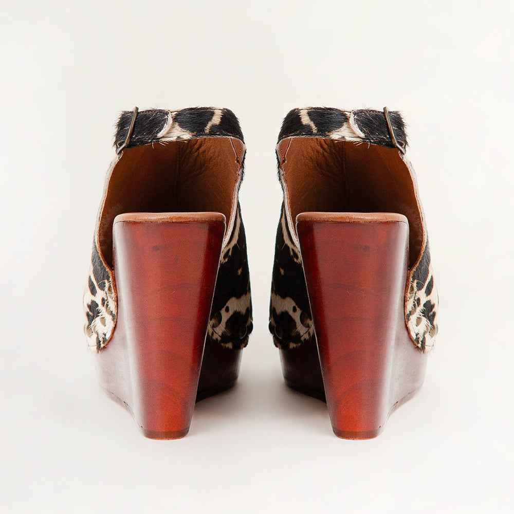 Loyal West Amelia Sandals Black And White Cowhide