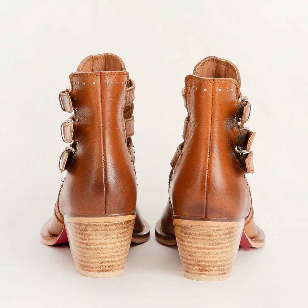 Loyal West Buckle In Ankle Booties & Calfskin