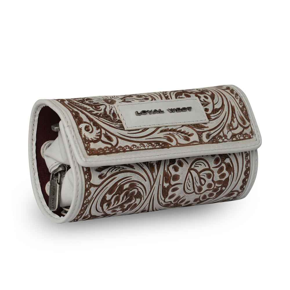 Handtooled Canyon Jewellery Case - Ivory Dust
