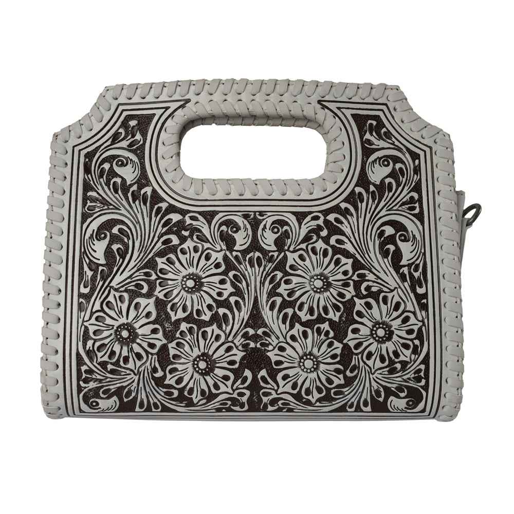 Handtooled Alma Medium Handbag - Ivory Dust