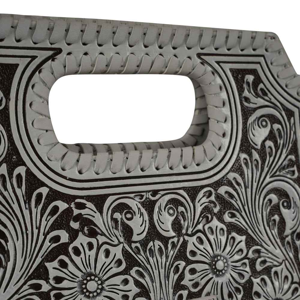 Handtooled Alma Medium Handbag - Ivory Dust