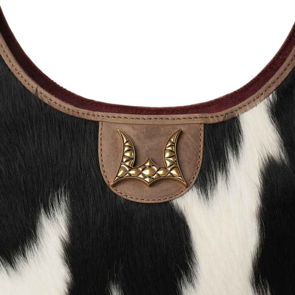 LW Medium Purse - Black & White Cowhide