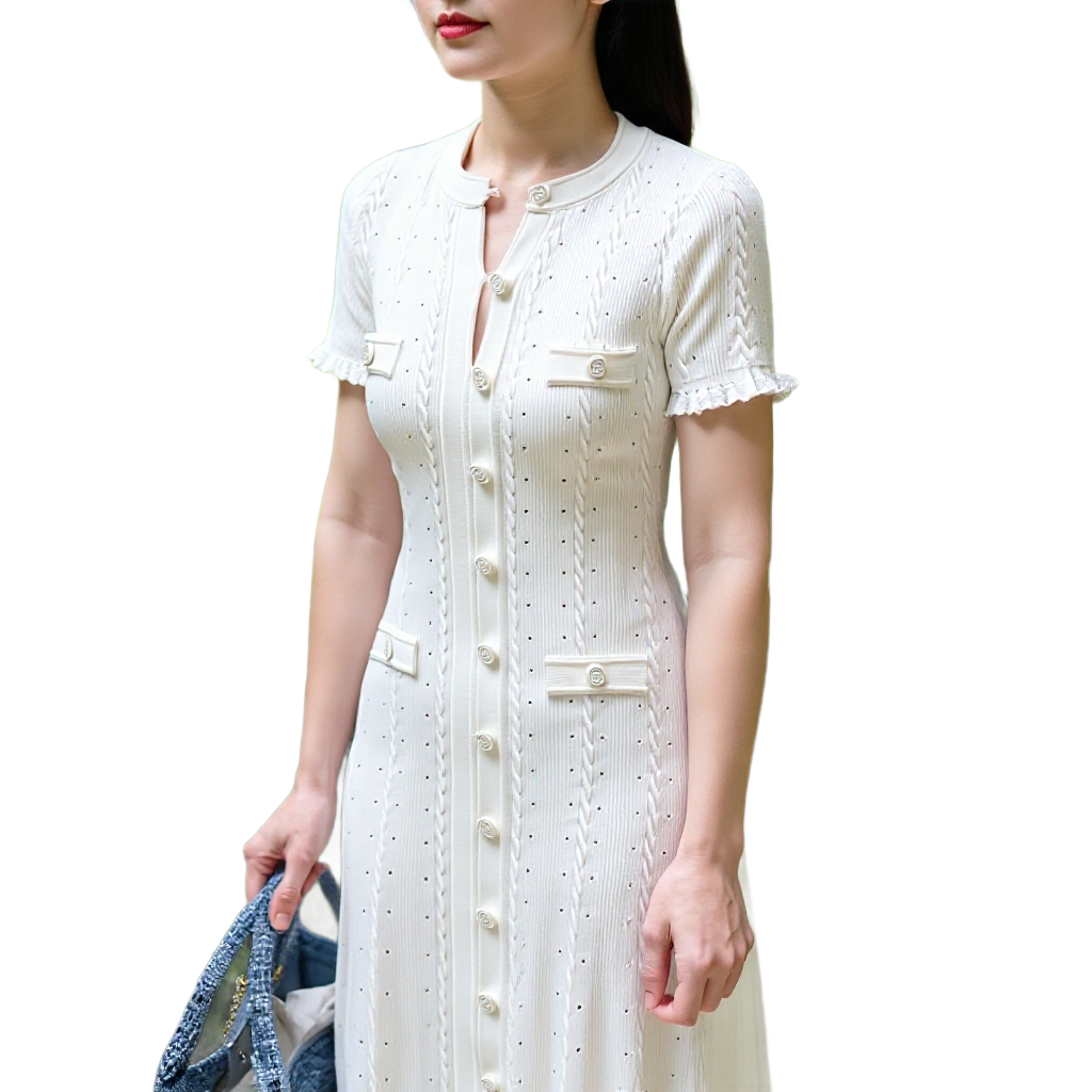 Home Autumn Light Luxury Knitted Stringy Seedge Dresses