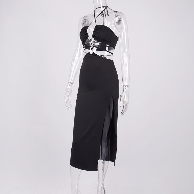 Summer Dress For Women Sexy Cutout Lace-up High Slit Maxi Long Dresses by nowadaysfashion