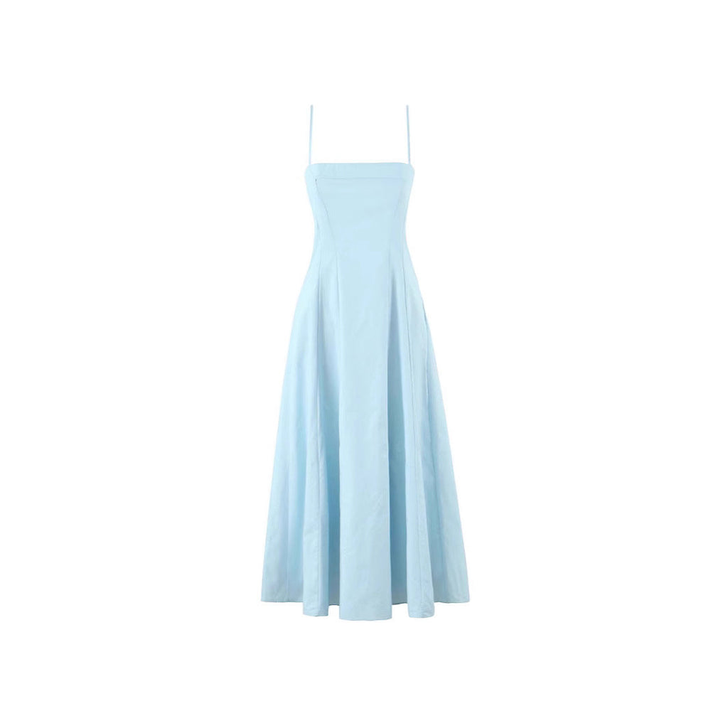 Temperament Cinched Sleeveless Dress Draping Effect Dresses