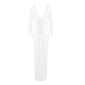 Women's Three-dimensional Flower Dress Draping Pleated Long Dresses