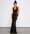 Women's Popular Sexy Hanging Collar Sequins Dress Dresses