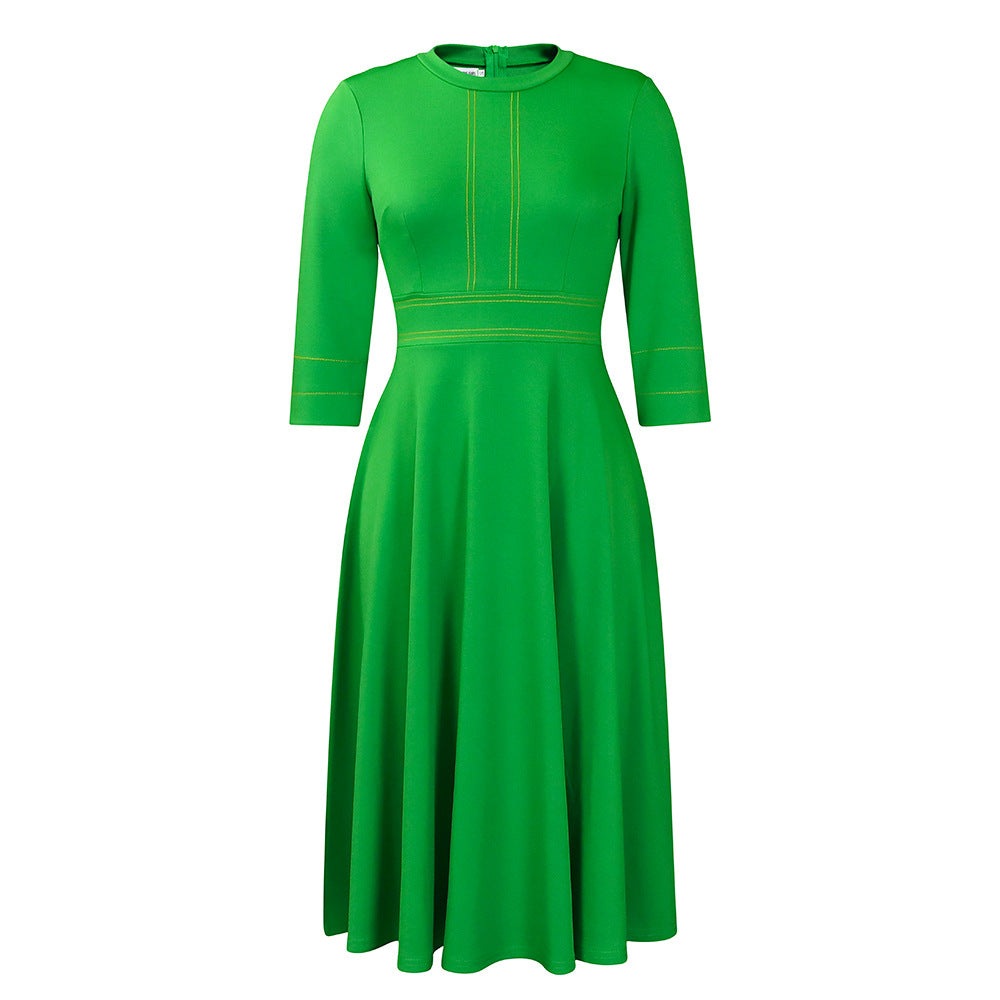 Women's Sleeve Stand Collar Fashion Party Large Dresses